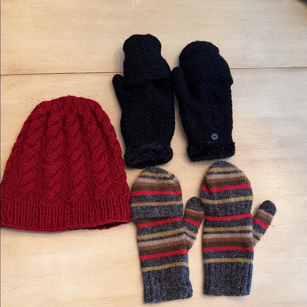Winter Bundle-one hat and two pair of mittens.
